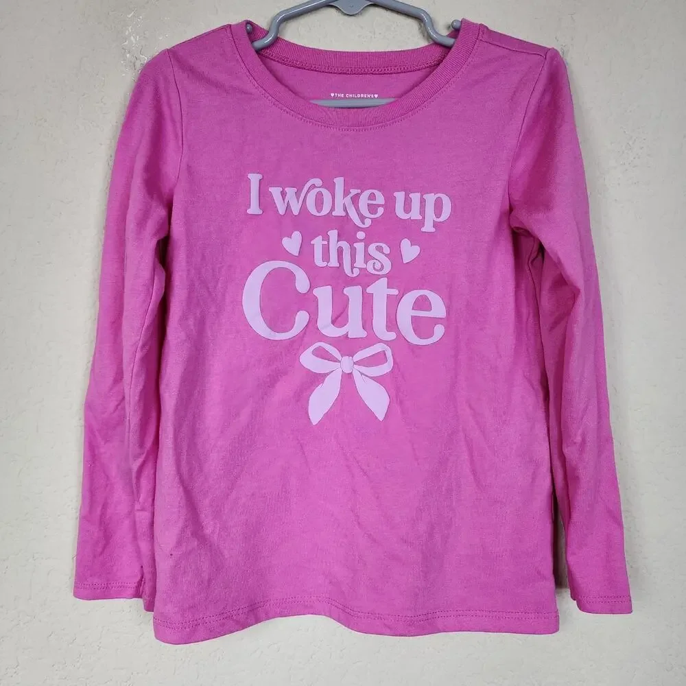 5T - Baby & Toddler Clothes - I Woke Up This Cute Pink Top